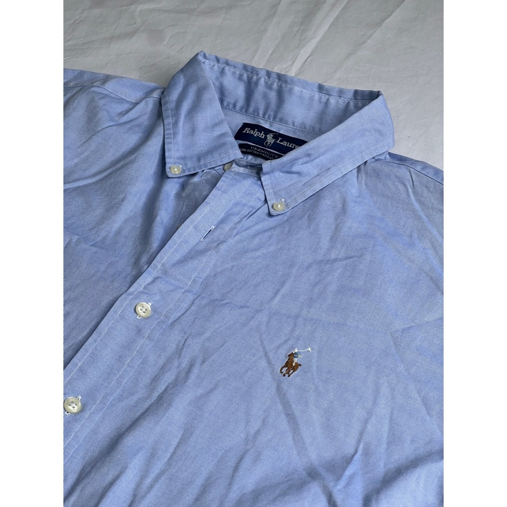 Ralph Lauren‎ Men's Button Down Long Sleeve Light Blue Oxford Shirt